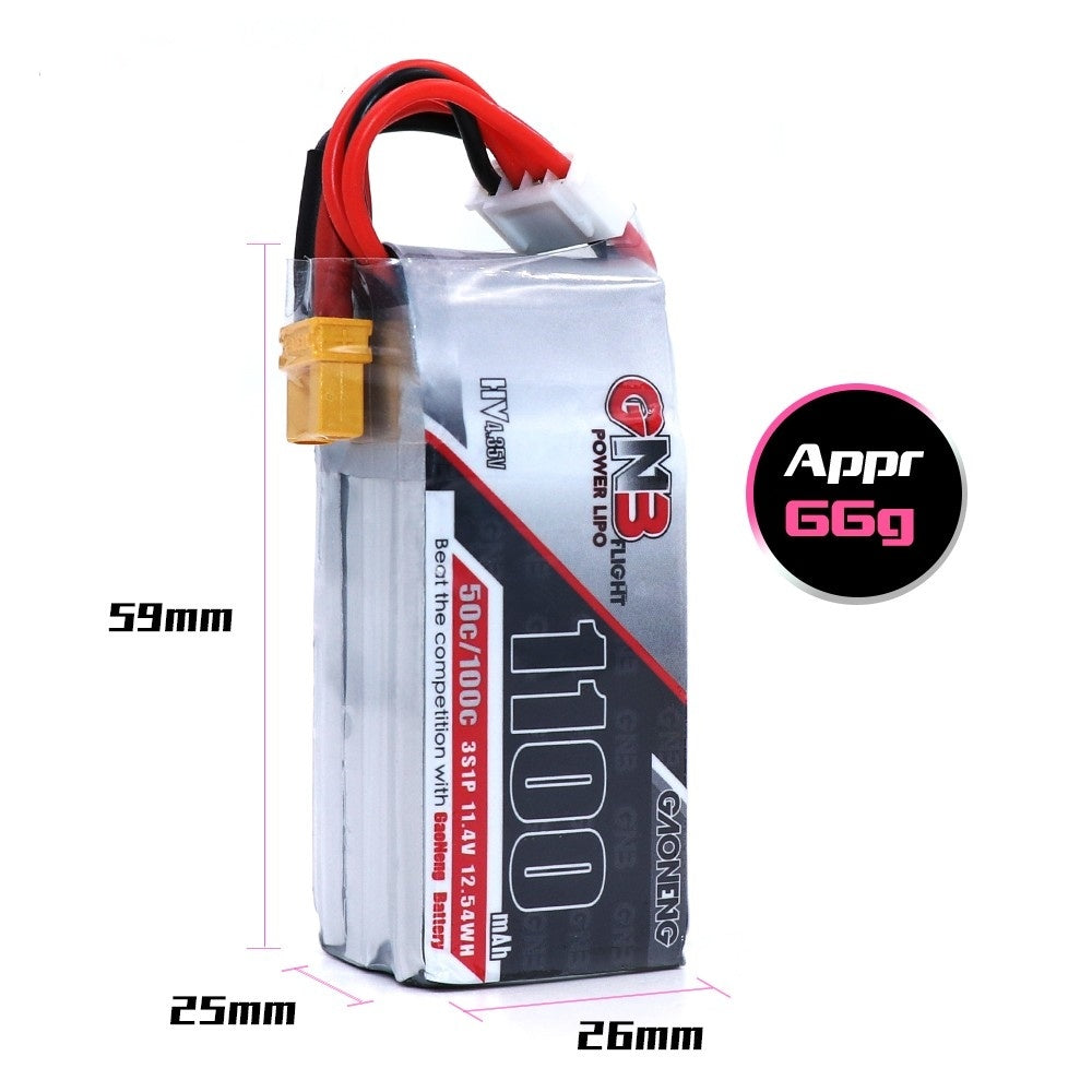 1100MAH 3S 11.4V Lithium Battery XT60 connector