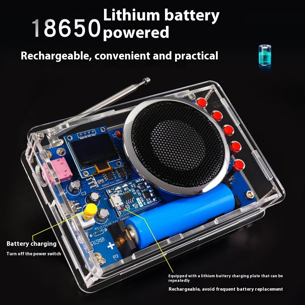 OLED Display Radio Rechargeable FM Radio Soldering DIY Assembly Kit