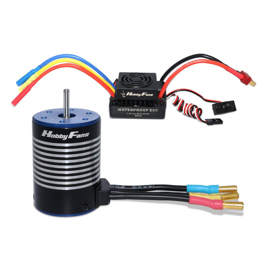 3650 4300kv Brushless Motor 60A + waterproof ESC for RC car