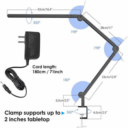 Folding LED Desk Clip Lamp