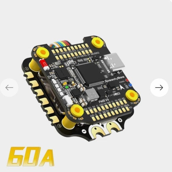 SpeedyBee F405 V4 FC + four in one 60A ESC stack