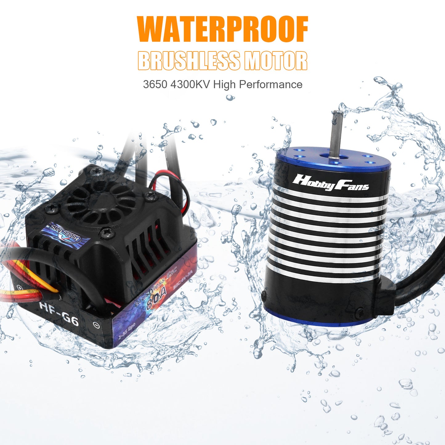 3650 4300kv Brushless Motor 60A + waterproof ESC for RC car