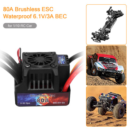 3650 4300kv Brushless Motor 60A + waterproof ESC for RC car