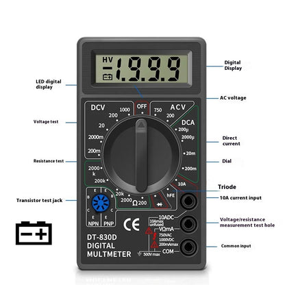 DT830B Digital Handheld Mini Multimeter