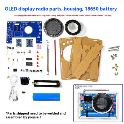 OLED Display Radio Rechargeable FM Radio Soldering DIY Assembly Kit