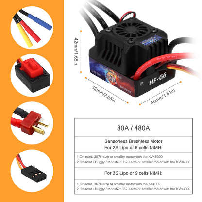 3650 4300kv Brushless Motor 60A + waterproof ESC for RC car