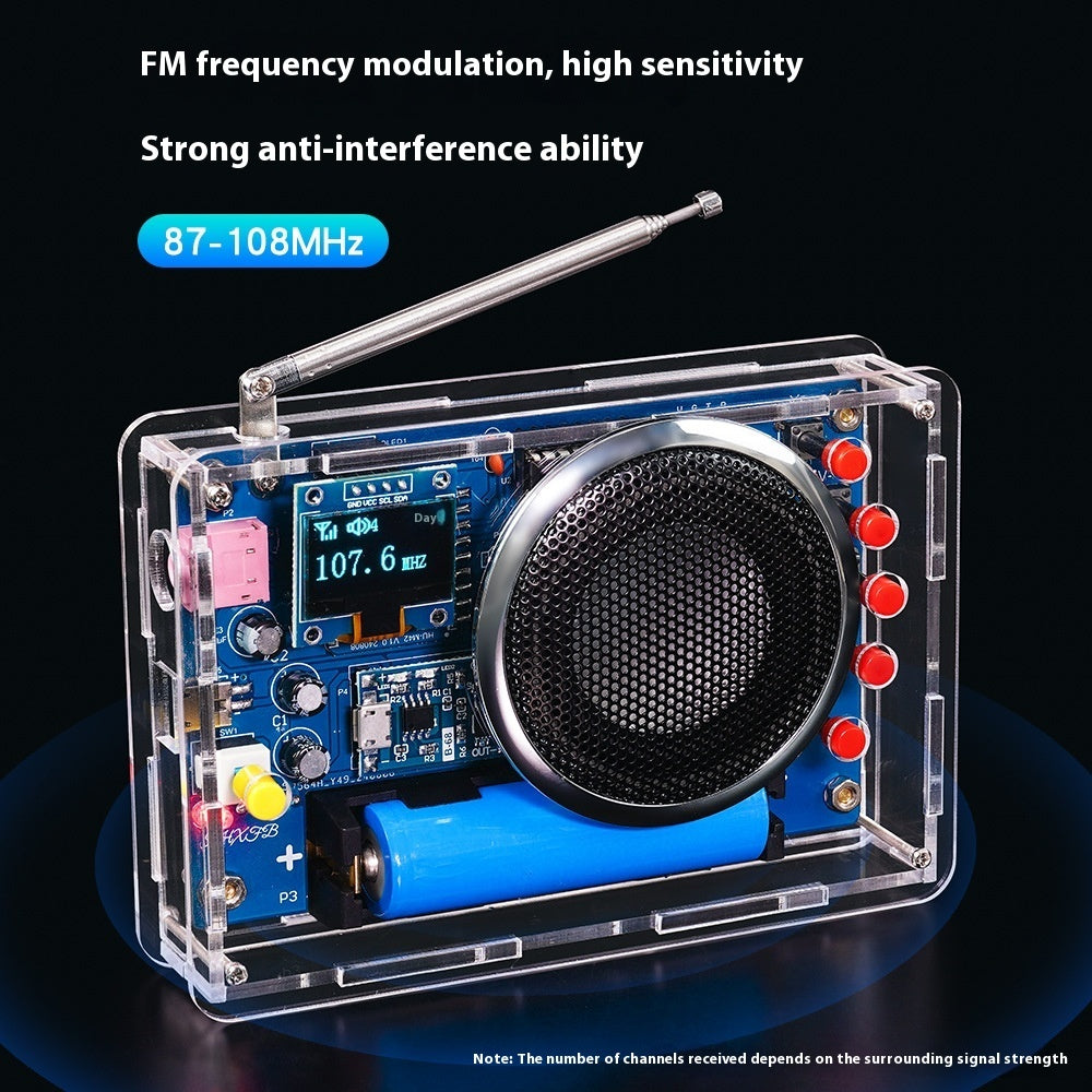 OLED Display Radio Rechargeable FM Radio Soldering DIY Assembly Kit