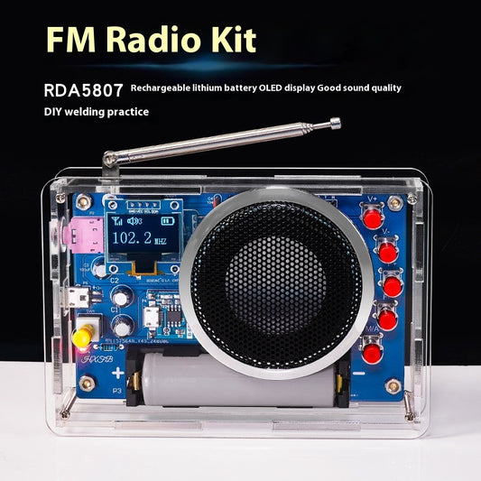 OLED Display Radio Rechargeable FM Radio Soldering DIY Assembly Kit