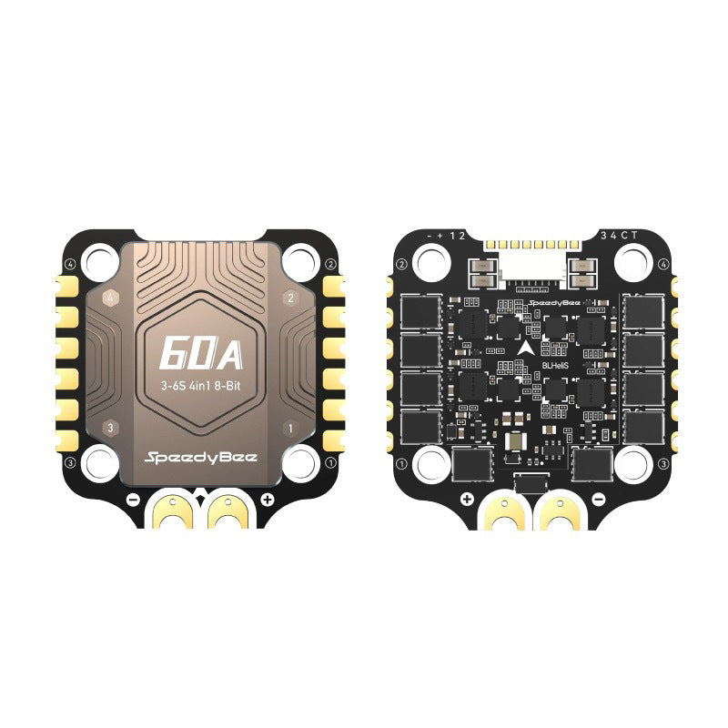 SpeedyBee F405 V4 FC + four in one 60A ESC stack